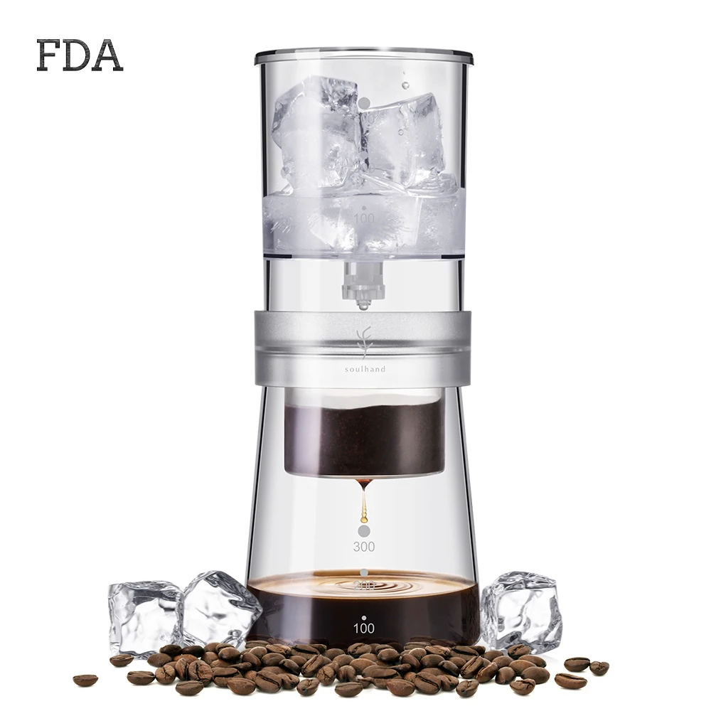 SOULHAND 콜드 브루 커피 메이커 아이스 드립 커피 필터 유리 여과기 에스프레소 주방 바리스타 카페 드리퍼 아이스 드립 포트