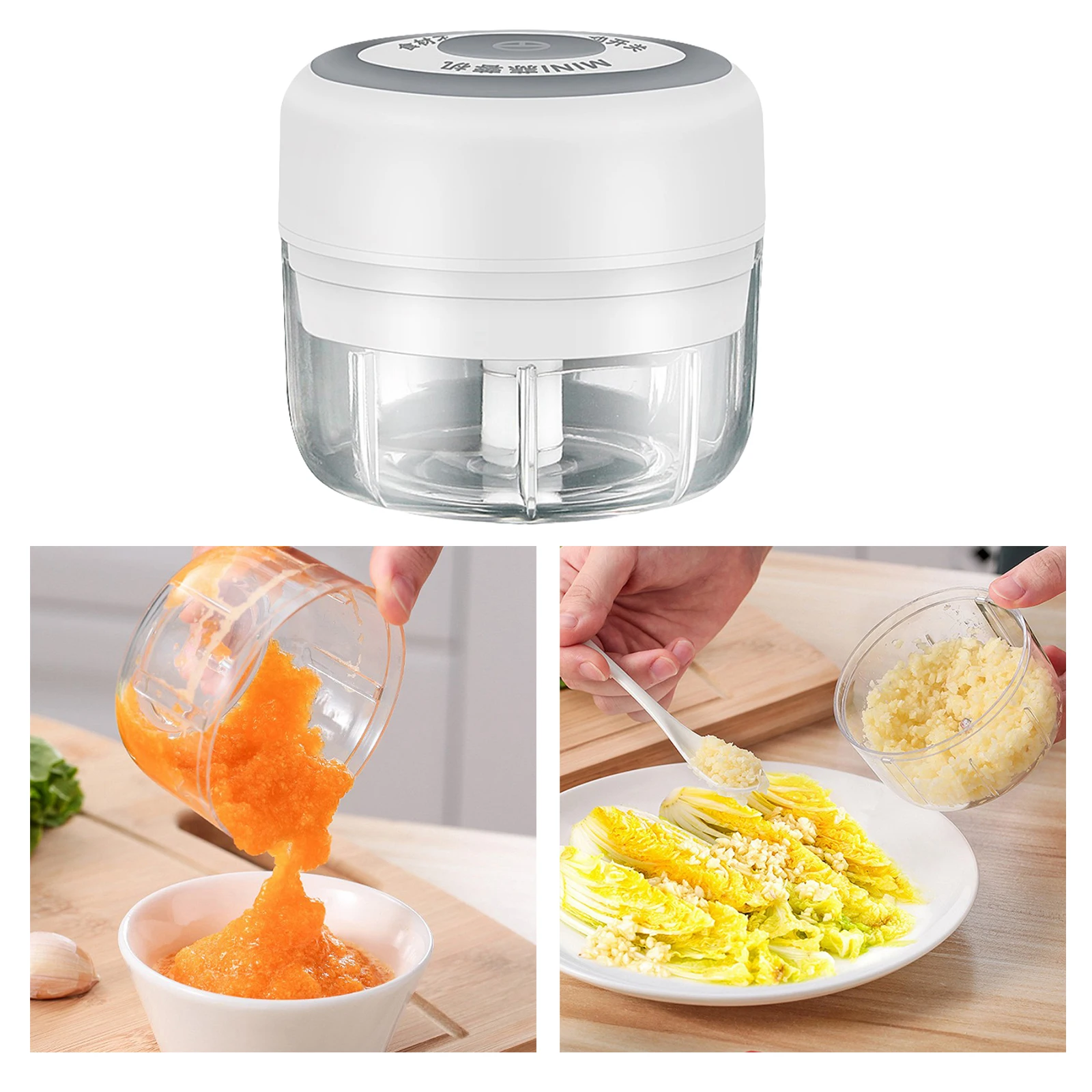 Compact Electric Food Garlic Crusher Meat Grinder Vegetable Chopper Mini Food Processor, 2 sizes Available