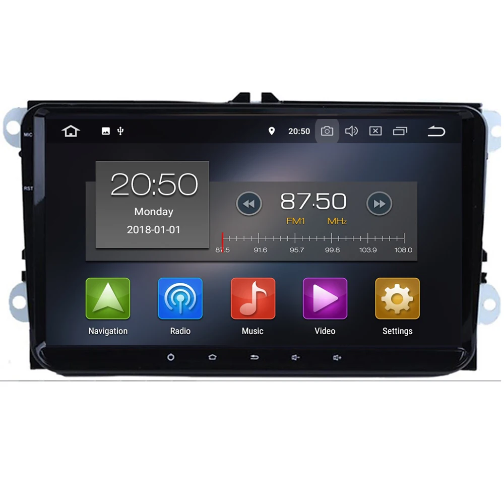 Top 2Din 9" Android 9.0 Car DVD Player Stereo Radio for VW GOLF 5 Golf 6 Polo Passat CC Jetta Tiguan Touran GPS Navigation 4G RAM 4G 3
