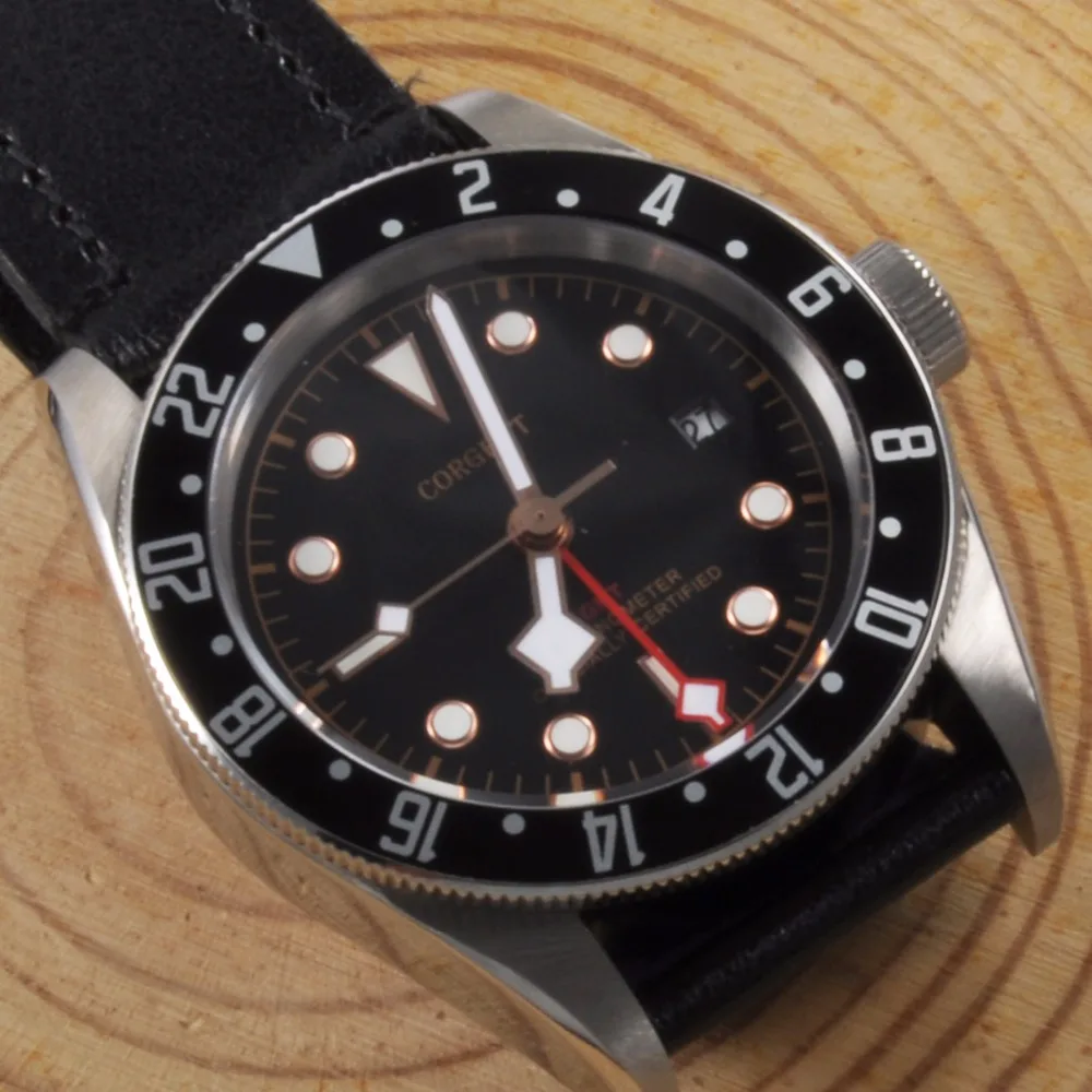 

Corgeut sapphire Men Fashion Leather Strap Watch Automatic 41mm Business Mechanical sport Watches Male Luxury Clock Wristwatches