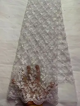 

Luxury African fashion fringe lace fabric 2020 high quality French embroidered tulle Lsce for Nigerian wedding dress