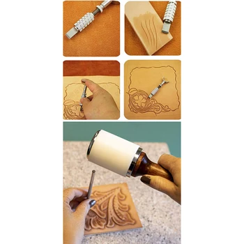

27pcs/Set Leather Craft Hand Sewing Stitching Punch Carving DIY Tool Leather Printing Kit Rotary Carving Cutter