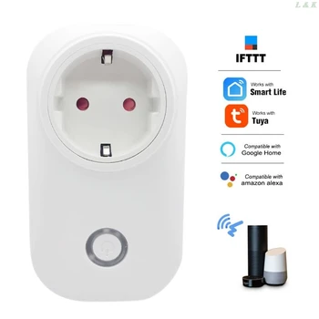 

EU WIFI Smart Power Plug Tuya APP Socket Timer Function For Google Home Alexa