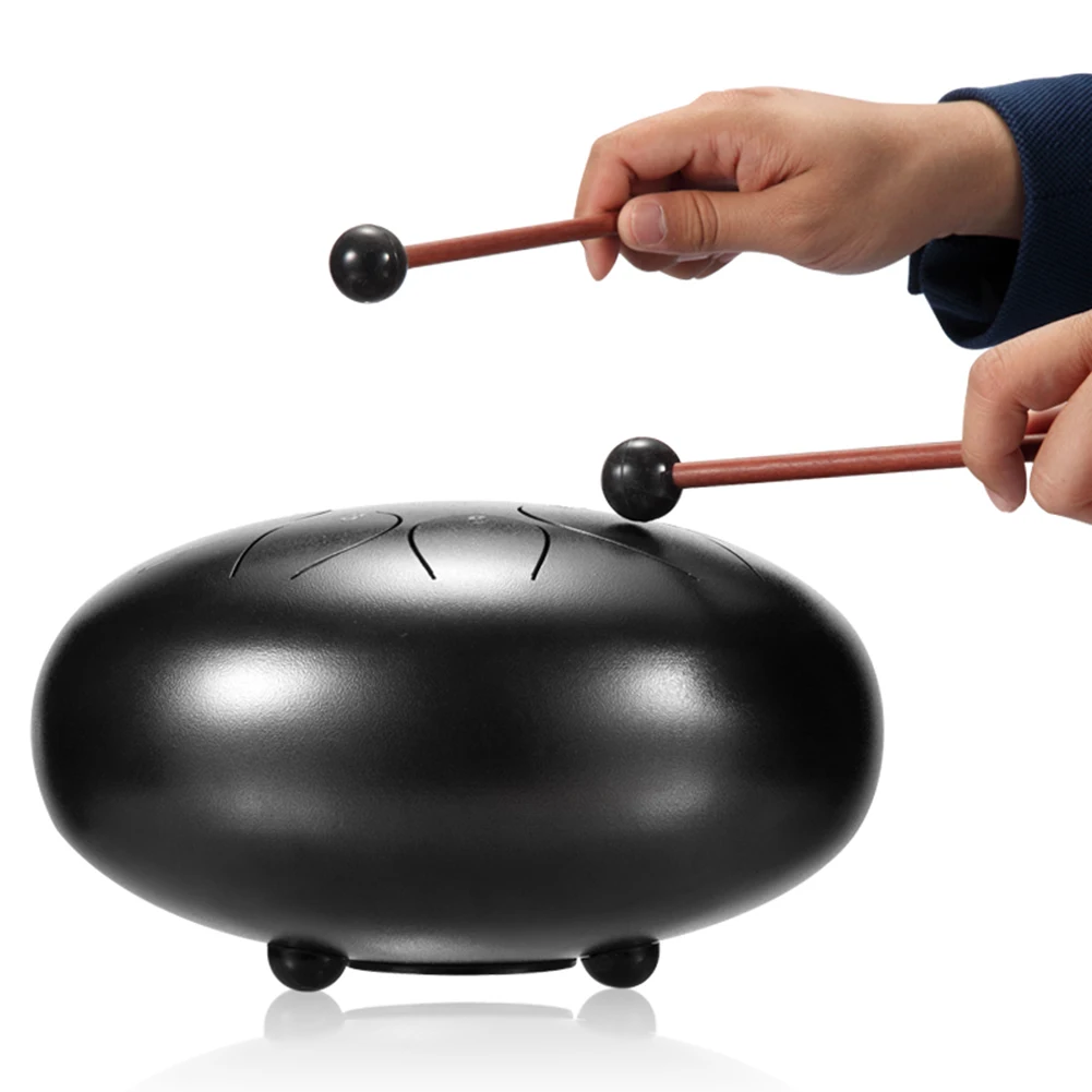

10 Inch 11 Notes Hand Drum Drum Kit Steel Tongue Drum Empty Spirit Drum Flower Style Mallets Percussion Instrument Empty Drum
