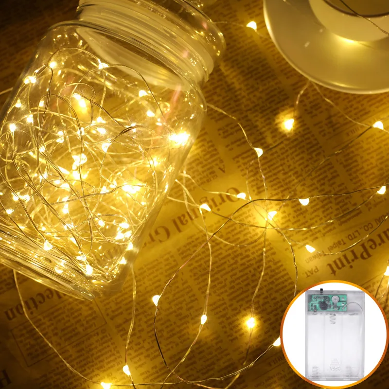 

New Year 1M 2M 3M 5M 10M Copper Wire LED String Lights Holiday Lighting Fairy LED Garland Christmas Tree Decoration Natal Kerst