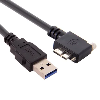 

1.2m 90 Degree Left Angled Micro USB Screw Mount to 3.0 Data Cable for Industrial Camera