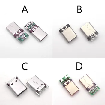 

20PCS 4 TYPE ABCD to choose New Type C USB Female Jack C USB Power Connector Charge Dock port Plug type-C USB 3.1 Connector