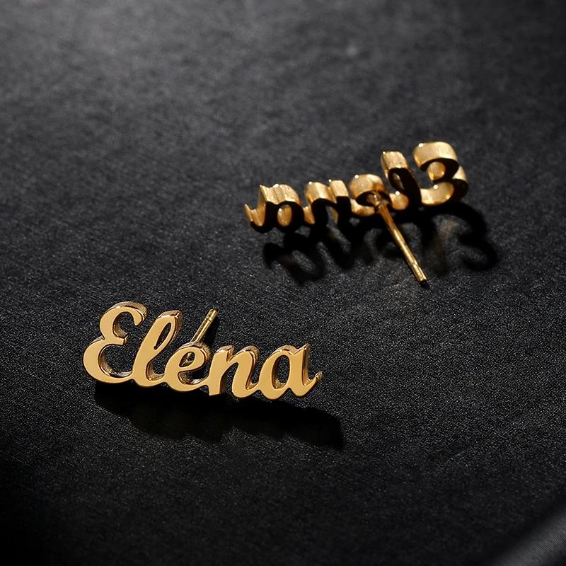 Custom Name Earrings Personalized Stainless Steel - Image 4