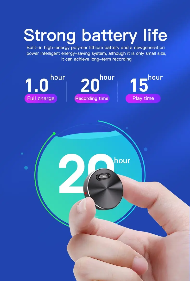 Yan profili vurgulayan ince yapıda mini kaydedici