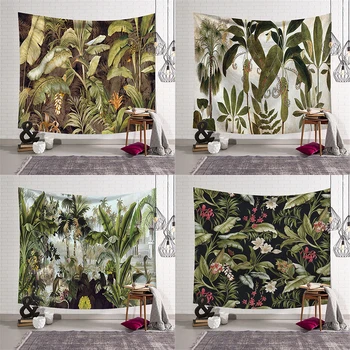 

Tapestry Blanket Wall Hanging Hippie Boho Decor Wall Cloth Tapestries Psychedelic Tree Leaves Gobelin Tapestry Wall Carpet Beach