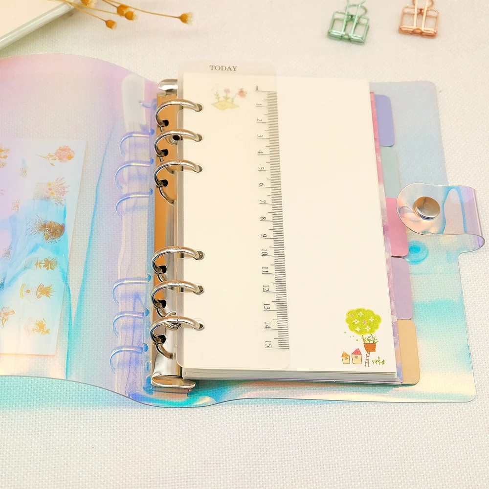 Pvc Plastic Sunshine Colorful Loose-leaf Notebook Spiral Diary Journal Ring Binder Diary Planner cover A5 A6