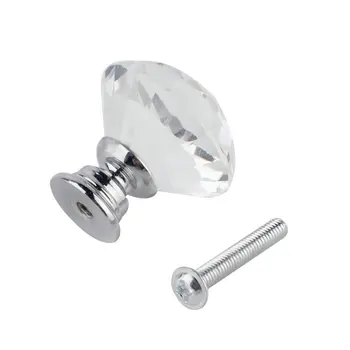 

1PC Round Diamond Clear Crystal Glass Door Pull Drawer Knob Handle Cabinet Furniture hot search