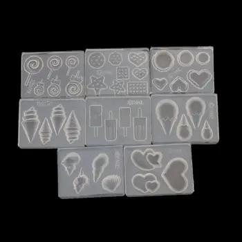 

8Pcs Food 3D Acrylic Mold Kit Nail Art DIY Decoration Ice Cream Biscuit Mix Design Epoxy Resin Mold Jewelry Making Tools