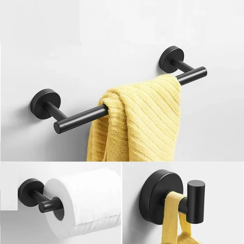 

Towel Holder Black Stainless Steel Towel Bar Bathroom Hook for Towels Coat Rack Toilet Paper Holder Bathroom Accessories Black