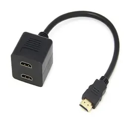 Répartiteur de commutateur 1x2, 1080P, compatible HDMI, 1 entrée 2 sorties, pour double moniteur, Full HD Y, câble adaptateur convertisseur femelle 