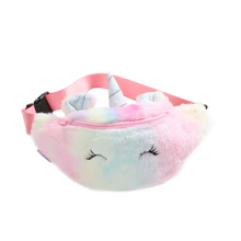 Милая Женская поясная сумка в виде единорога, Детская поясная сумка для девочек, Kawaii, плюшевая нагрудная сумка, модный мультяшный кошелек, дорожная сумка на плечо, SS3621