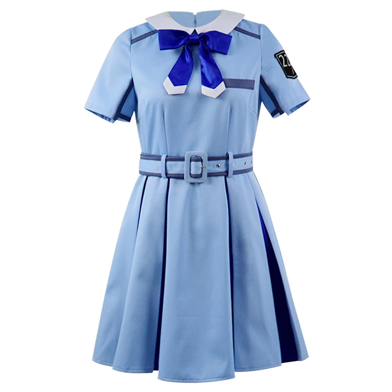 Cossky 22/7 Idol Group Fujima Sakura Косплей Костюм синее платье Сакуры| |