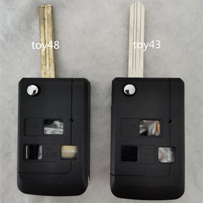 

DAKATU 3 Button modified flip folding remote key shell for Toyota Land Cruiser FJ Lexus Es Rx Lx Gs Replacement Car Remote shell