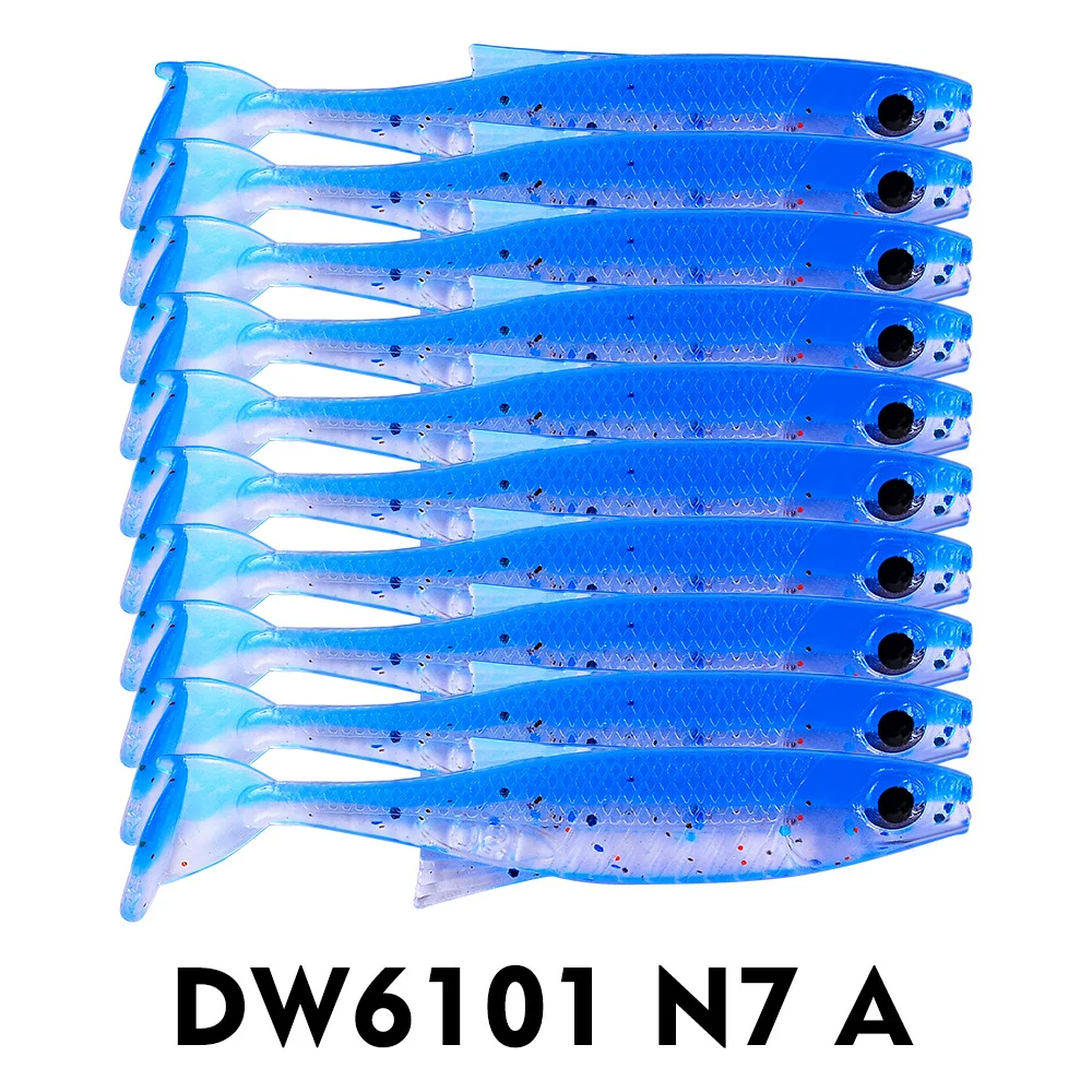 New Soft Plastic Lure Set 7cm Noeby Lure 2.5g Fishing Bait 2019 Isca Artificial Fish Food 10 Items A Pack Colorful Vobler