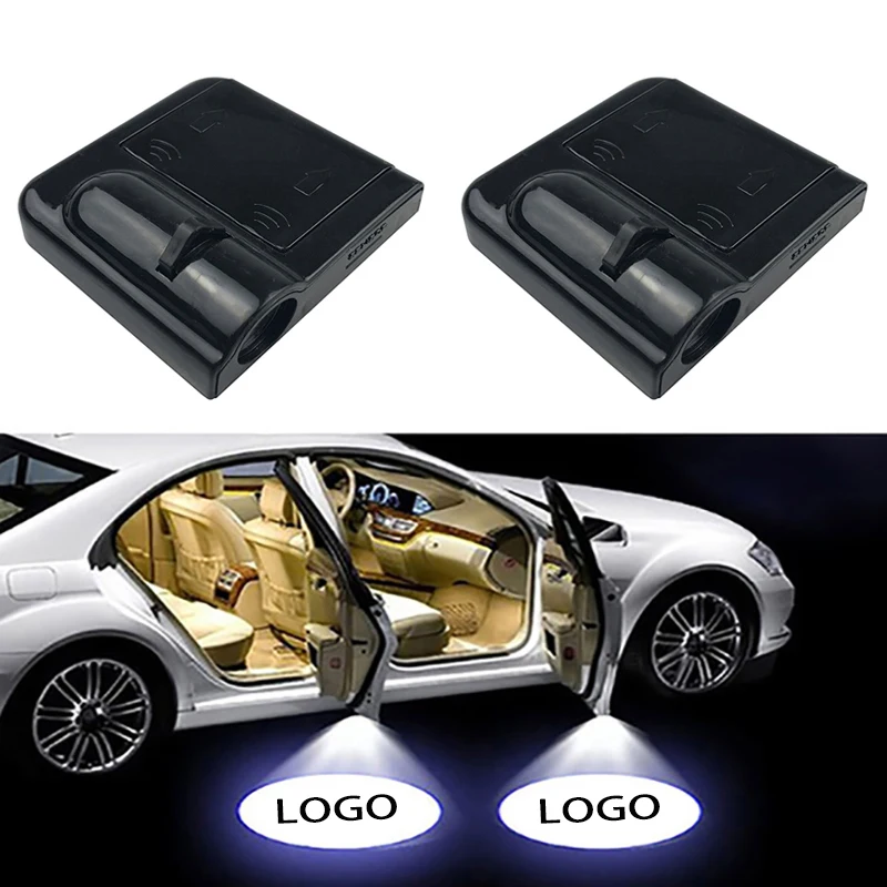 2Pcs Wireless Universal Car Projection LED Projector Door Shadow Light Welcome Light Laser Emblem Logo Lamps Kit No Drilling Required for Crown 