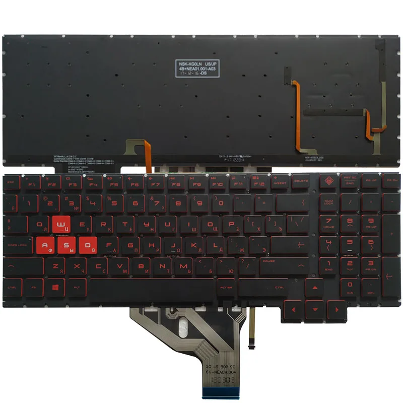 Новая русская клавиатура для ноутбука HP Omen 15-CE 15-CE000 15-CE026TX 15-CE005TX 15-CE006TX 15-CE001TX 15-CE002TX с подсветкой 15,6 дюймов