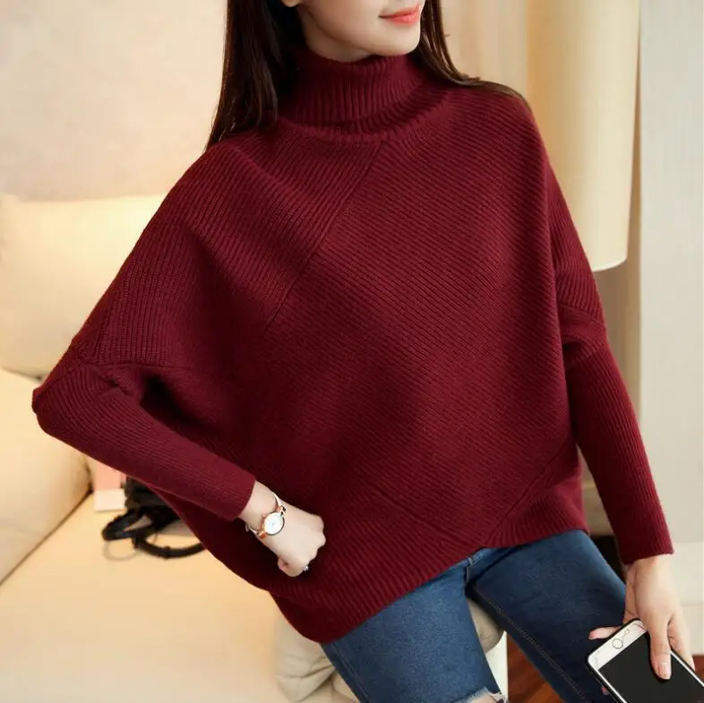 Женский зимний свитер, свободный свитер с высоким воротом, нестандартный корейский женский свитер с подкладкой, пальто, толстый