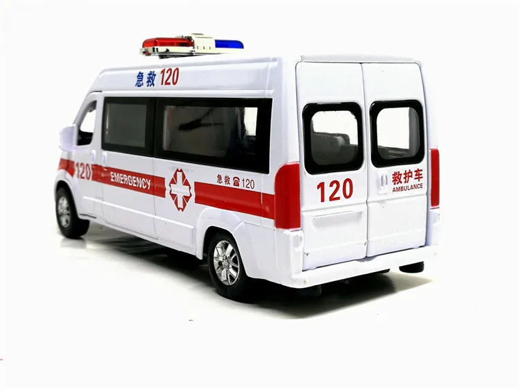 1:32 Масштаб скорая помощь больница спасательная Полиция Сплав автомобиль звук и светильник литой под давлением Модель автомобиля игрушки для детей