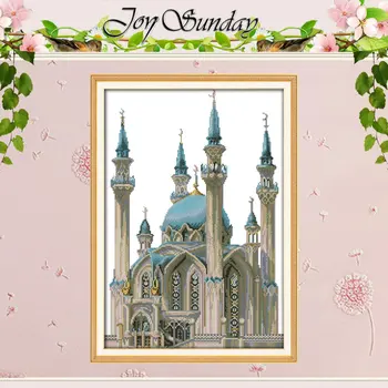 

The Blue Castle (2) Counted Cross Stitch 11CT 14CT Cross Stitch Set Wholesale Scenery Cross-stitch Kit Embroidery Needlework