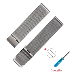 Premium Stainless Steel Milanese Mesh Watch Band Collection - 20mm Quick release (Silver white)