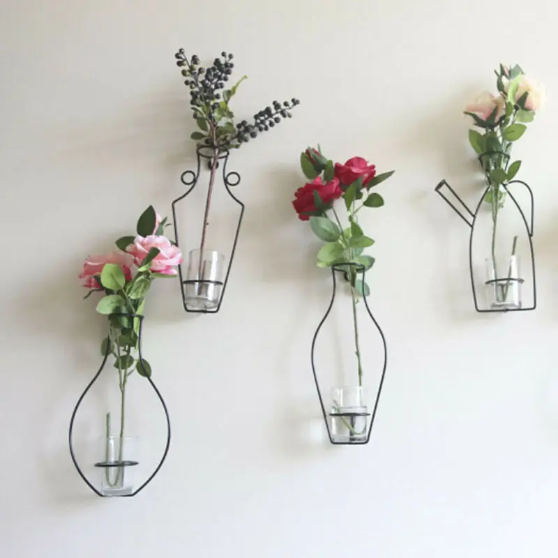 Креативная железная рамка подвесная настенная ваза подставка держатель цветочного горшка стойка для домашних запасов Декор дисплей украшение