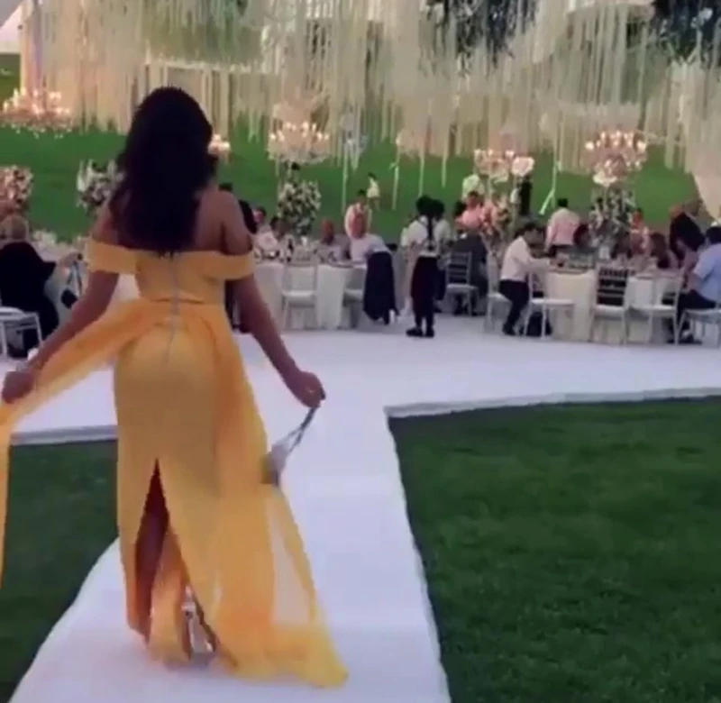 New Arrival Chiffon Yellow evening dresses Long 2022 Evening gown Simple Abiye abendkleider dubai evening dress