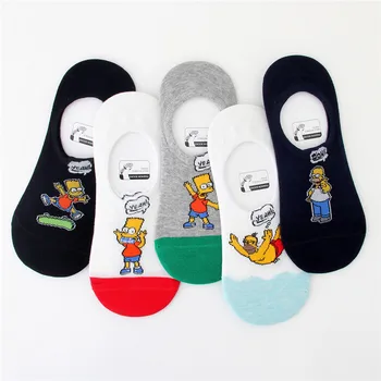 

New Summer Women Invisible Boat Socks Cool Kawaii Japanese Cute Non-slip Girls Donut Beer Funny Socks Cartoon Casual Calcetines