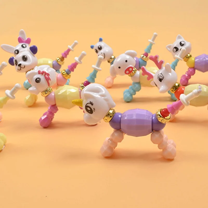 

Creative Funny DIY Changeable Acrylic Animal Magic Tricks Sprouting Surprise Girl Magic Pet Bracelet Child Gift For Kids Random