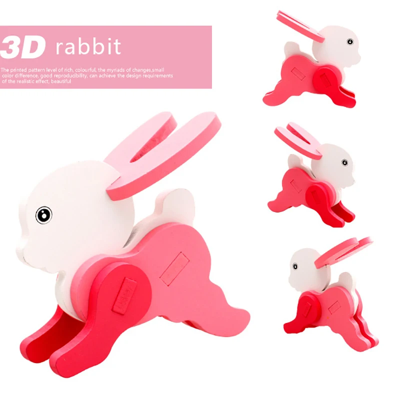 Детские игрушки деревянные головоломки деревянные 3D головоломки для детей Детские Мультяшные животные Развивающие головоломки игрушки