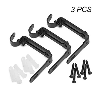 

Durable Furniture Fittings Holder Heavy Duty Screw Hook Pole Brackets Metal Curtain Rod Adjustable