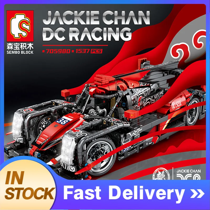 

SEMBO 705980-4 MOC Technic series Supercar Building Blocks Jackie Chan DC Team Building Block Model 1:14 Bricks Toys for Kids