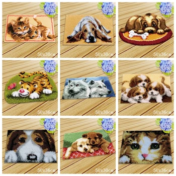 

Latch Hook Rug Kits Button Cushion Cartoon Animals Latch Hook Carpet Embroidery Carpet Foamiran For Needlework Button Package