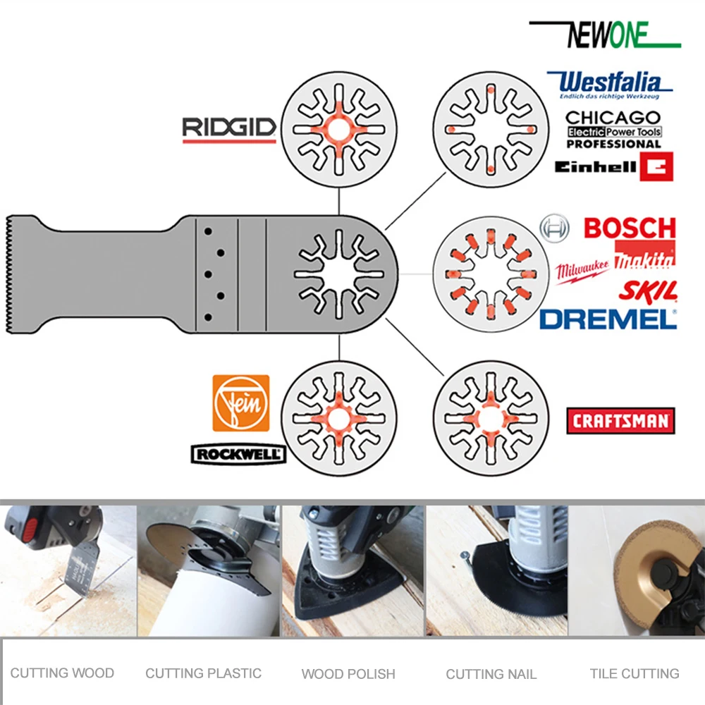 32 мм биметаллическое Осциллирующее MultiTool пилы подходят для Makita, фейн и большинства марок многофункциональный инструмент