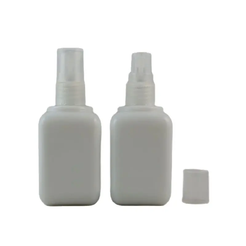 

50ML 10pcs/lot Square White Elegant Spray Bottle, DIY Glass Empty Lotion Pump Bottle, Cosmetic Liquid Refillable Container