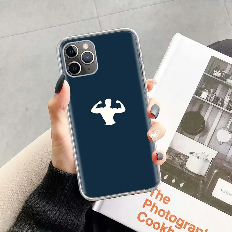 Bodybuilding Gym Fitness Case for Apple iphone 11 12 Mini Pro XS Max XR X 7 8 6 6S Plus 5 5S SE 10 Ten Gift Silicone Phone Cover