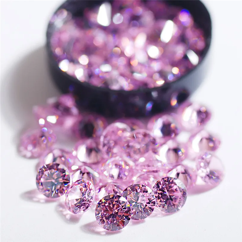 Высокое качество 10 шт./упак. 6 мм разноцветный кубический цирконий драгоценный камень резит с украшением в виде кристаллов Стразы 3D браслеты с подвесками Сделай Сам наклейки для ваших ноготков - Цвет: light pink