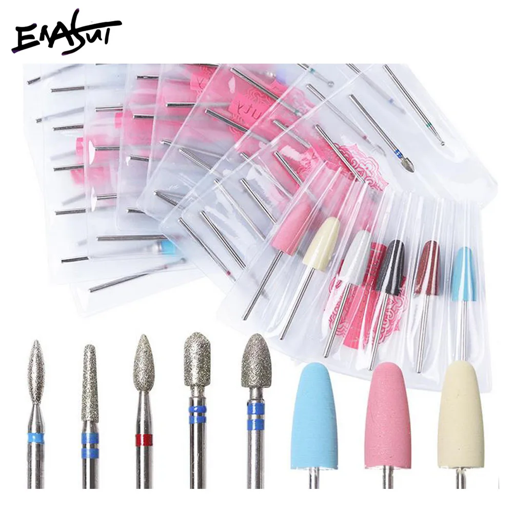 ENASUI 6 шт./компл. Алмазных фрез для маникюра/педикюра ротеры Электрический фрезы для педикюра и маникюра файлов кутикулы Burr Для ногтей инструменты