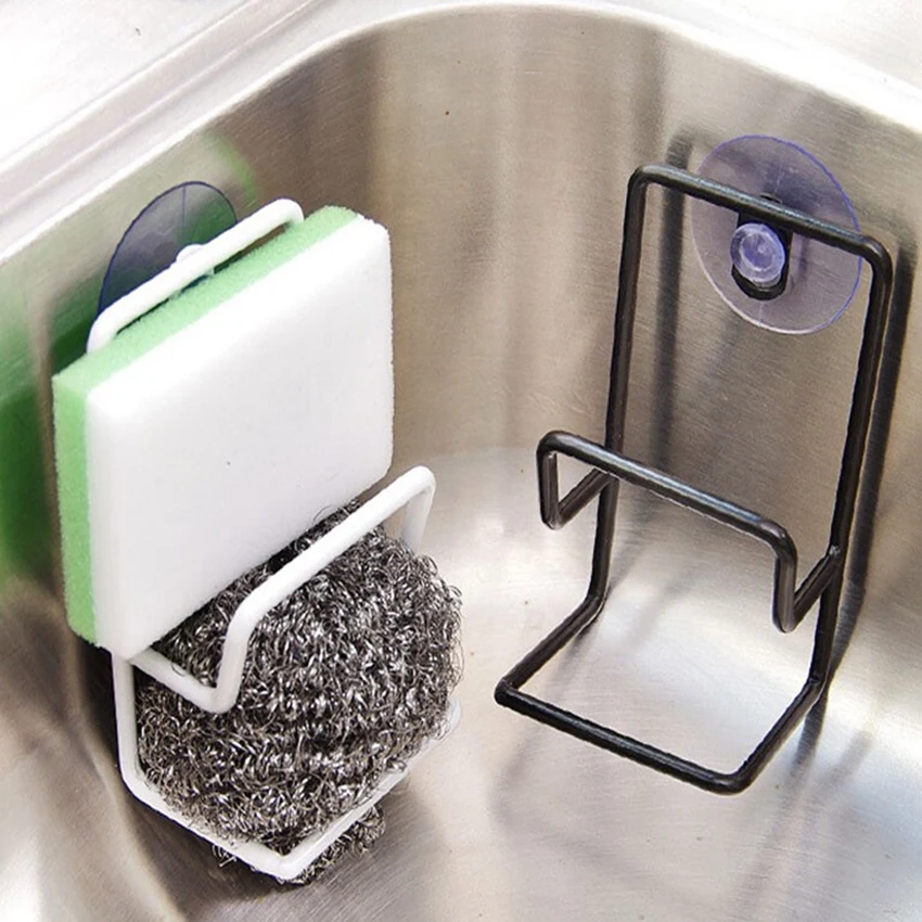 Suction Cups Bathroom Kitchen Sink Storage Organizer Wall Mounted Holder for Sponges Soaps Scrubbers Quick Drying Rack | Дом и сад