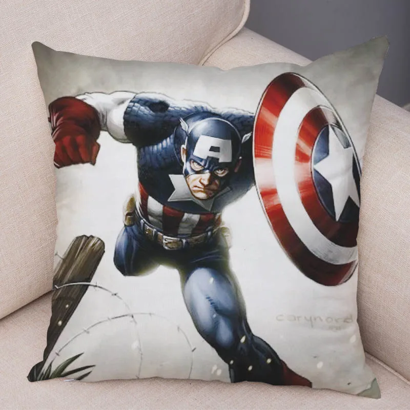 13 Супер мягкий короткий плюшевый мультфильм Marvel Мстители Капитан Америка наволочка Подушка супергероя чехол для дивана Декор Наволочка - Цвет: 13