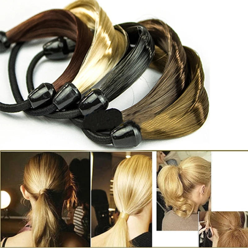 Fashion Korean Wig Hair Ponytail Holders Plaits Hair Twist Synthetic Hair Rubber Band Headband Unique Coffee Golden