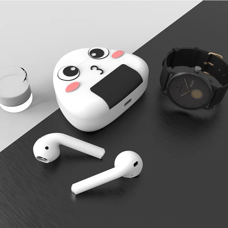 Мультфильм 3D силиконовые чехлы для Apple Airpods 1 2 аксессуары милый рисовый шар Bluetooth