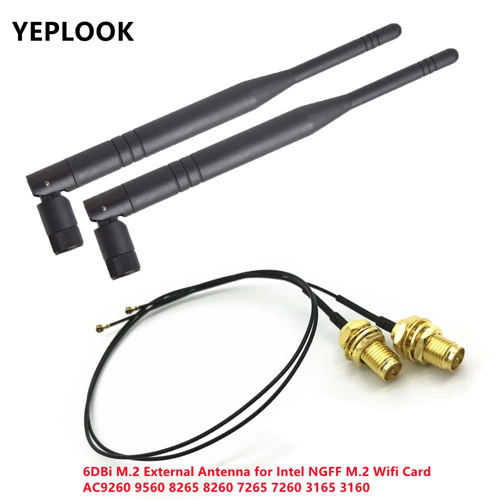 2 X 6dbi Dual Band M 2 Mhf4 U Fl Cable To Rp Sma Wifi Antenna Module For Intel Ac 9260 9560 65 60 7265 7260 Ngff M 2 Card Network Cards Aliexpress