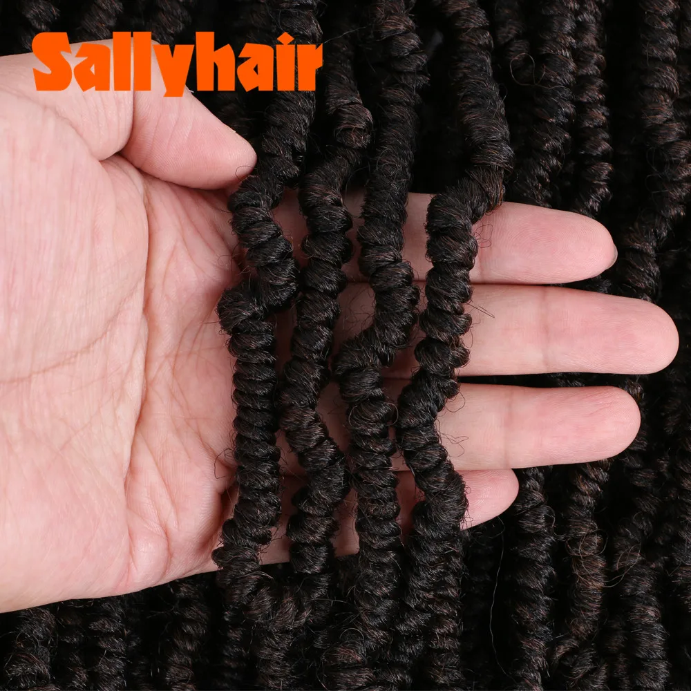Sallyhair Bomb Twist 12 дюймовые пушистые предварительно закрученные вязаные косички
