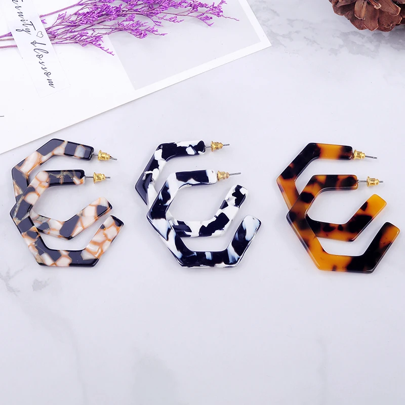 

Sexy Jewelry Irregular Geometric Leopard Statement Earrings For Women Personality Exaggerated Acetate Earrings Jewelry