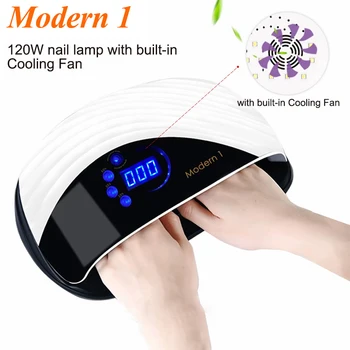 

Brand 120W With Fan Nail Dryer UV LED Gel Two Hands Nail Lamp For Drying All Gel Polish Sensor Sun Led Light Nail Art Manicure